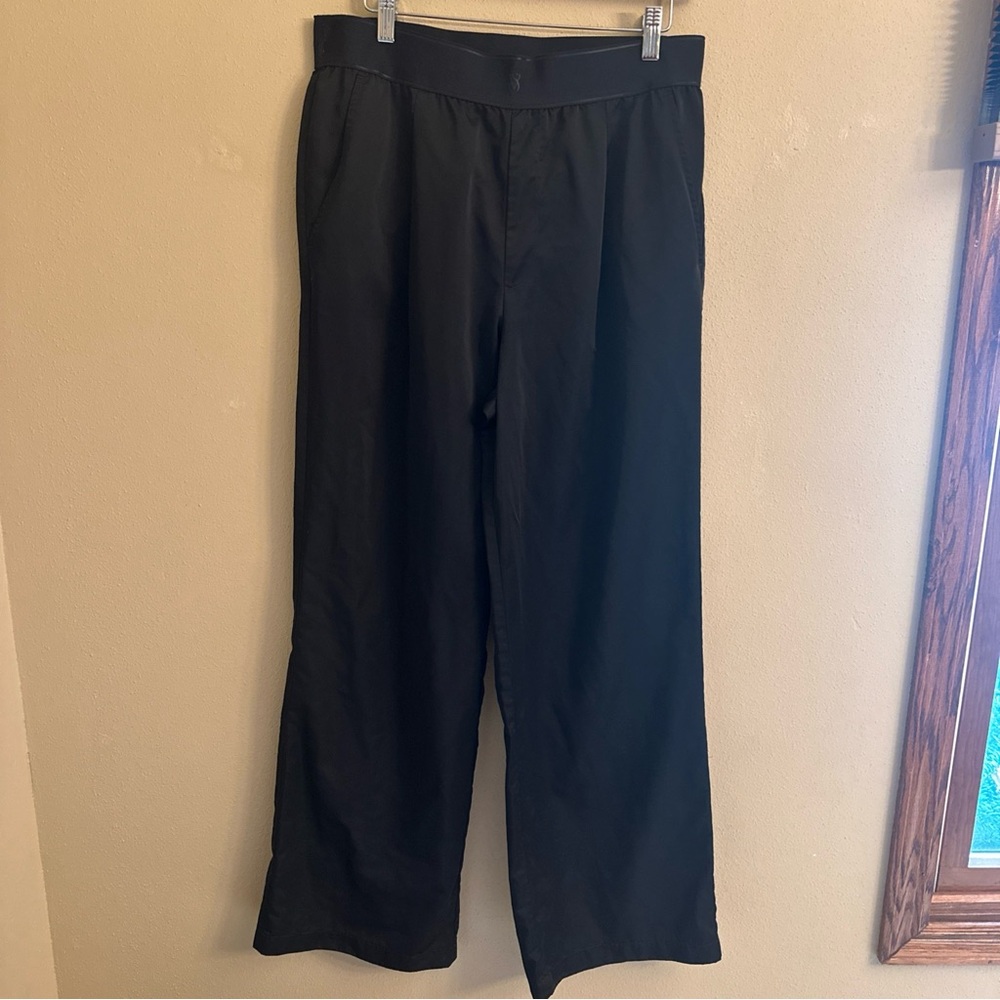 Victorias‎ Secret Pull On Pants Large Black Pockets Wide Leg Comfy Silky Feel 🖤